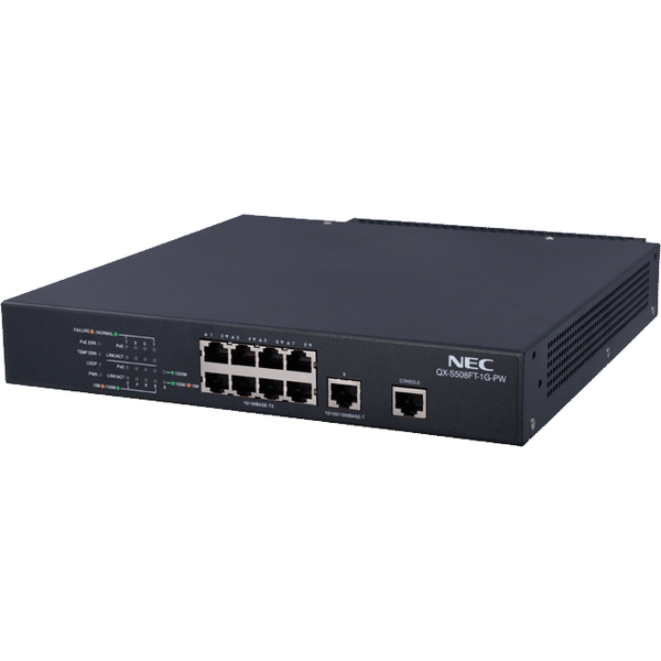 QX-S508FT-1G-PW 100Mx8p 1Gx1p レイヤ2ベーシックPoEスイッチ