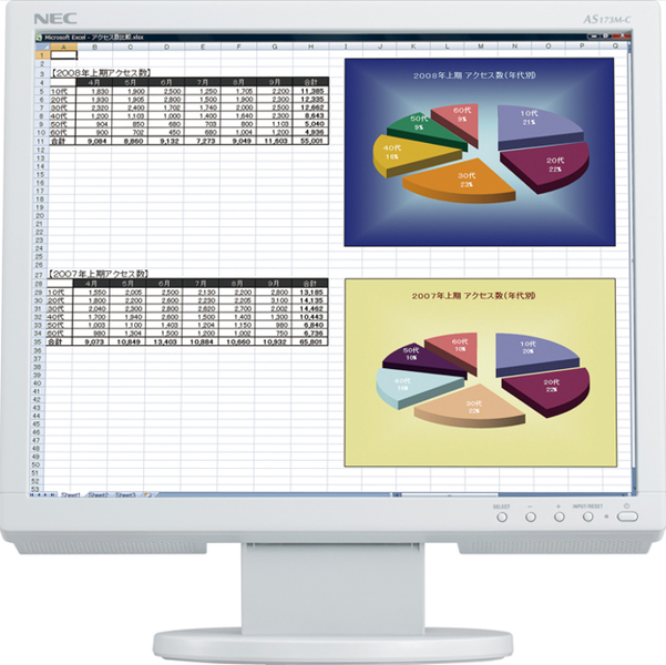 17型SXGA液晶ディスプレイ/1280×1024/HDMI、ミニD-Sub15ピン、DisplayPort/ホワイト/スピーカー：あり