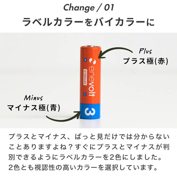 enevolt 充電池 2150mAh 単3 エネボルト 4本セット
