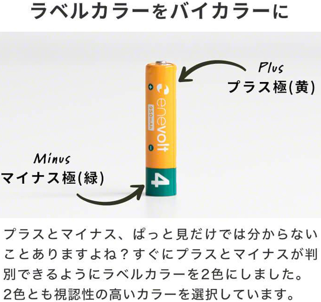 enevolt 充電池 950mAh 単4 エネボルト 4本セット