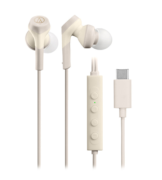 ノイズキャンセリングUSB Type-C用イヤホン ベージュ