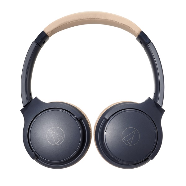 ワイヤレスヘッドホン ネイビーベージュ Bluetooth 最大60時間再生 急速充電 低遅延モード マルチポイント対応