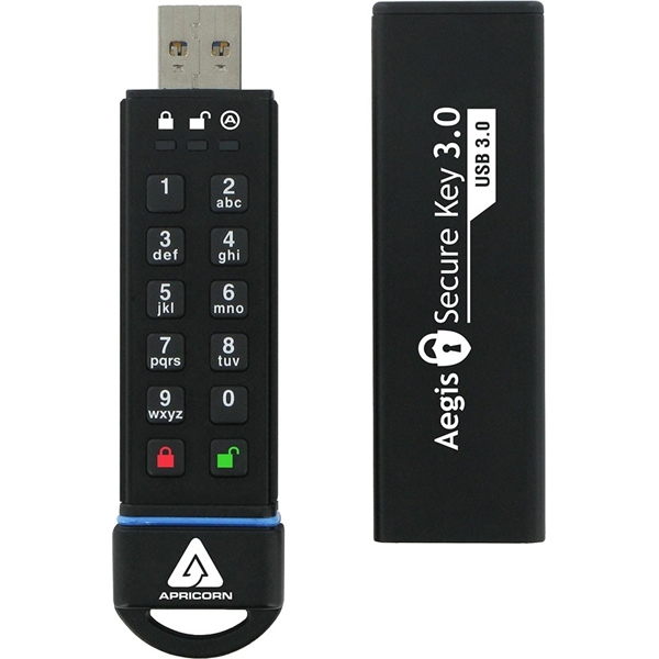 暗証番号方式USBメモリ Aegis Secure Key - USB 3.0 Flash Drive 30GB