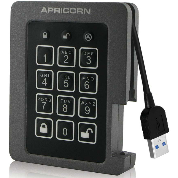 USB3.0接続AES-XTS暗号化ポータブルSSD Aegis Padlock SSDシリーズ 480GB