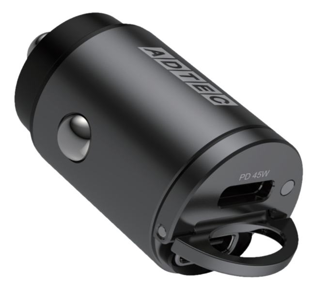 Power Delivery対応 シガーソケットタイプ充電器/45W/USB Type-C 2ポート/ブラック