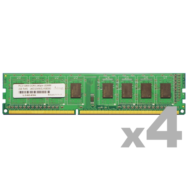 DDR3-1600 240pin UDIMM 4GB×4枚