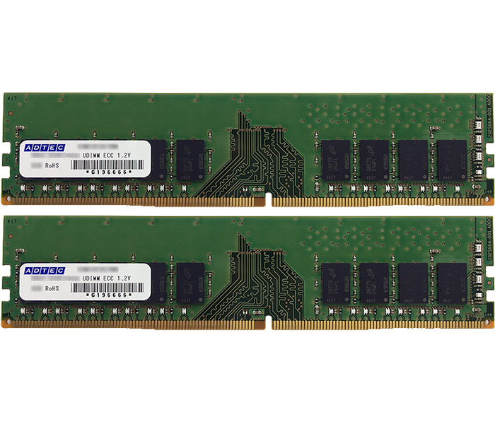 DDR4-2400 UDIMM ECC 8GB×2枚 1Rx8