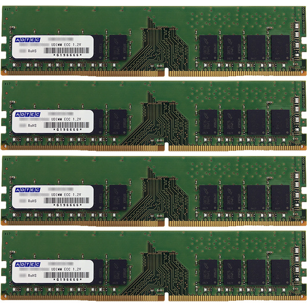 DDR4-2666 UDIMM ECC 8GB×4枚 1Rx8