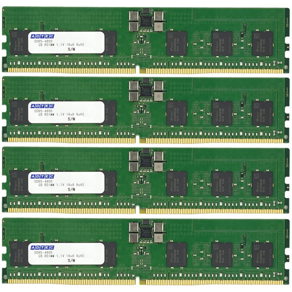 DDR5-4800 RDIMM 32GB×4枚 2Rx8 80bit