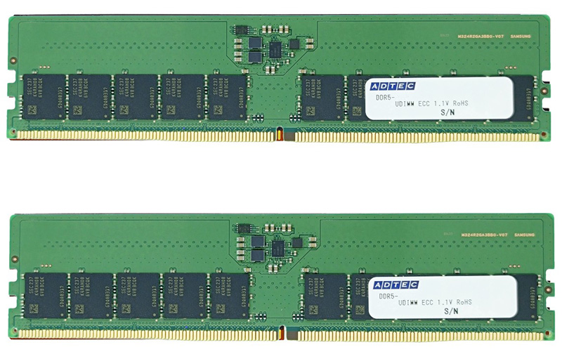 DDR5-5600 UDIMM ECC 16GB×2枚 1Rx8