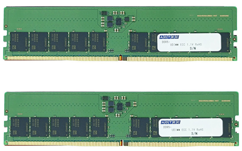 DDR5-5600 UDIMM ECC 32GB×2枚 2Rx8