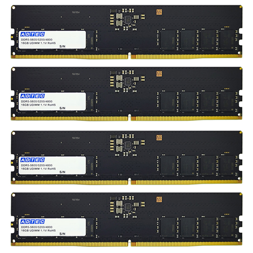 DDR5-5600 UDIMM 16GB×4枚