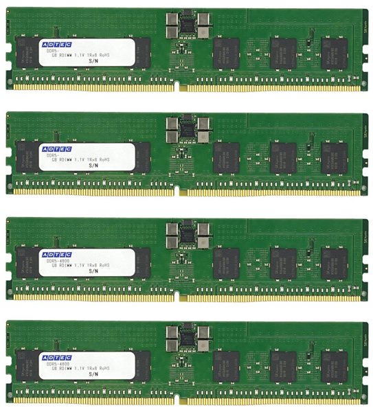 DDR5-5600 RDIMM 16GB×4枚 1Rx8 80bit