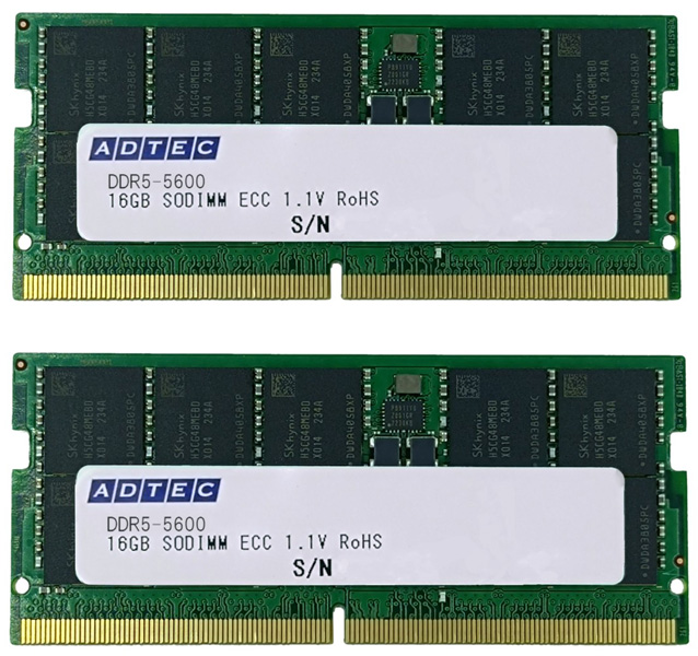 DDR5-5600 SO-DIMM ECC 16GB×2枚 1Rx8