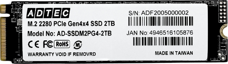 3D NAND SSD M.2 NVMe PCIe Gen4x4(2280) AD-SSDM2PG4 2TB