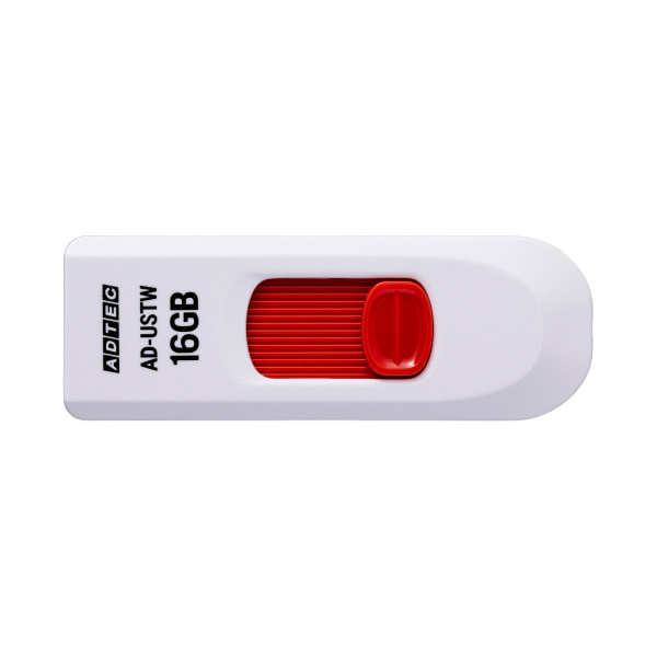 USB2.0 スライド式フラッシュメモリ USTW 16GB ホワイト
