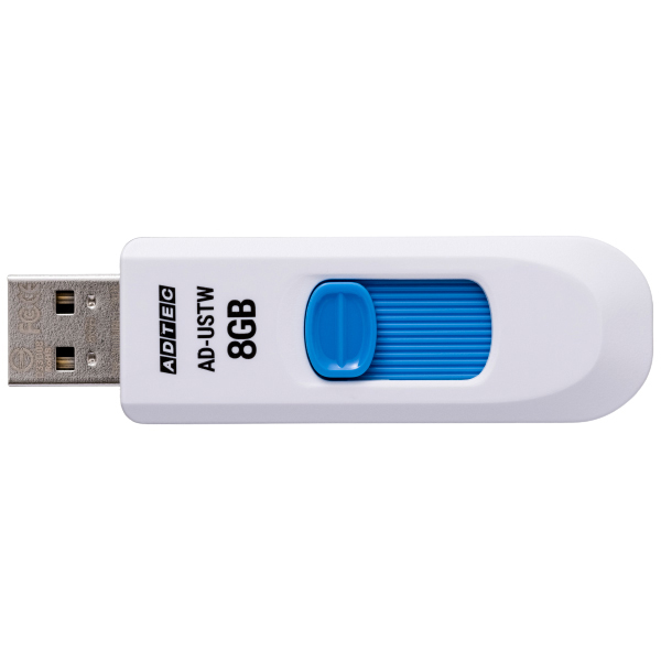 USB2.0 スライド式フラッシュメモリ USTW 8GB ホワイト