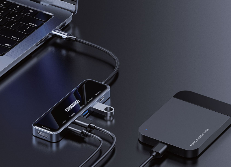 マルチポートハブ 6in1 USB-C (Type-C Type-A 4K FulHD)