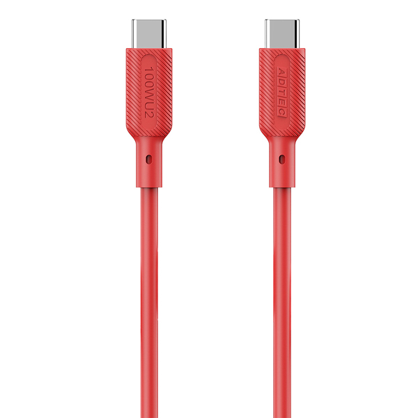 USB2.0 Type-C to C ケーブル (100W出力 / 480Mbps / 1.0m) レッド