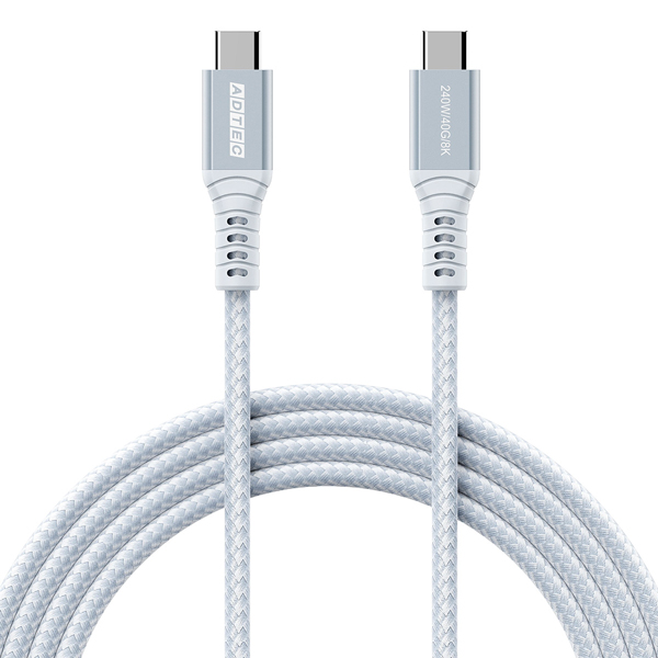 USB4 PD3.1 Type-C to C ケーブル (240W出力 / 40Gbps / 1.0m) ブルー