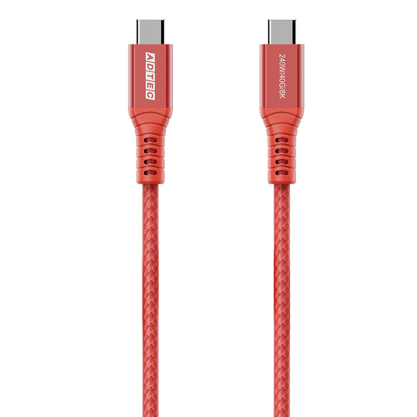 USB4 PD3.1 Type-C to C ケーブル (240W出力 / 40Gbps / 1.0m) レッド