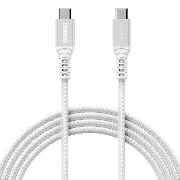 USB4 PD3.1 Type-C to C ケーブル (240W出力 / 40Gbps / 1.0m) ホワイト