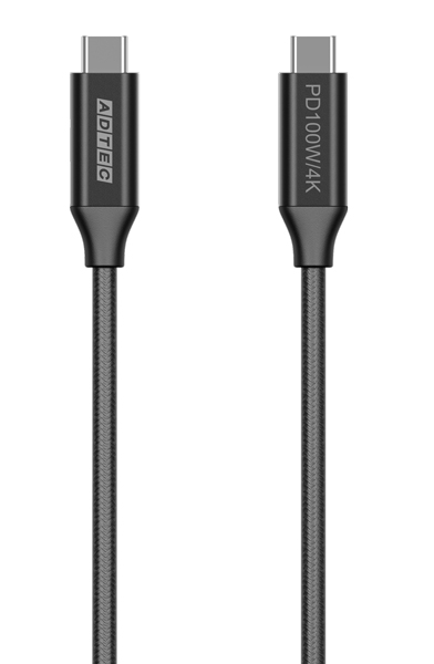 USB Type-C to C ケーブル (4K・100W出力 / 10Gbps / 1.5m) ブラック