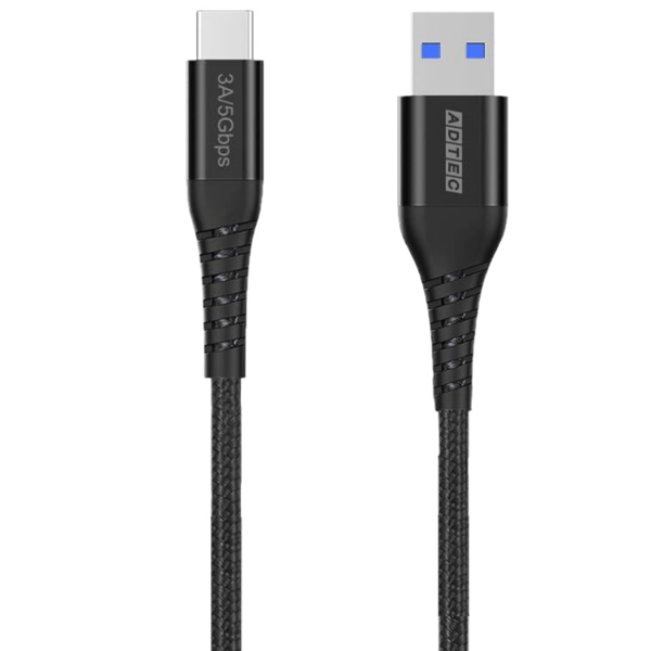 USB3.0 Type-A to C ケーブル (36W出力 / 5Gbps / 2.0m) ブラック