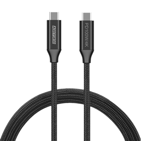 USB3.2 Type-C to C ケーブル (4K・100W出力 / 10Gbps / 2.0m) ブラック