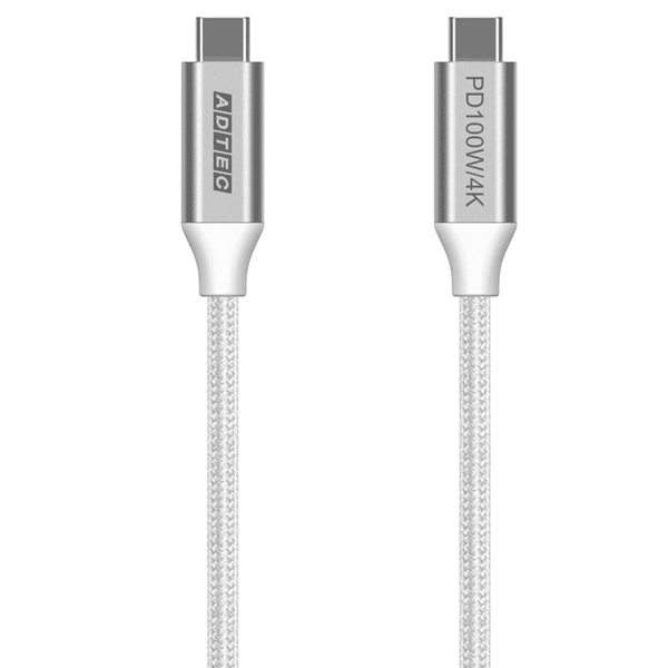 USB3.2 Type-C to C ケーブル (4K・100W出力 / 10Gbps / 2.0m) ホワイト