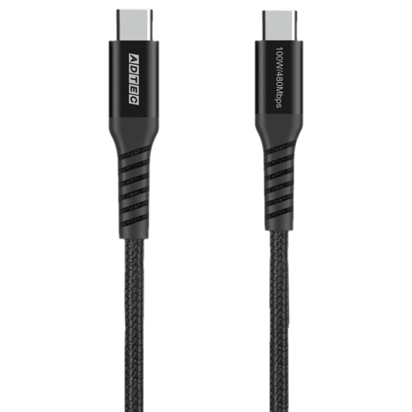 USB2.0 Type-C to C ケーブル (100W出力 / 480Mbps / 2.0m) ブラック