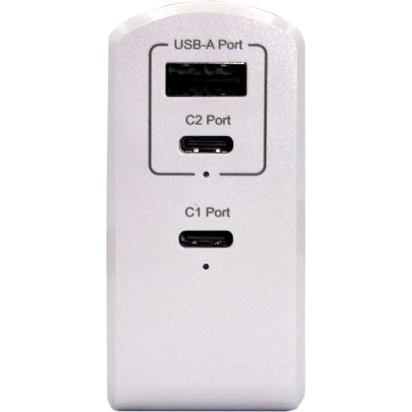 Power Delivery対応 GaN AC充電器/105W/USB Type-A 1ポート Type-C 2ポート/ホワイト