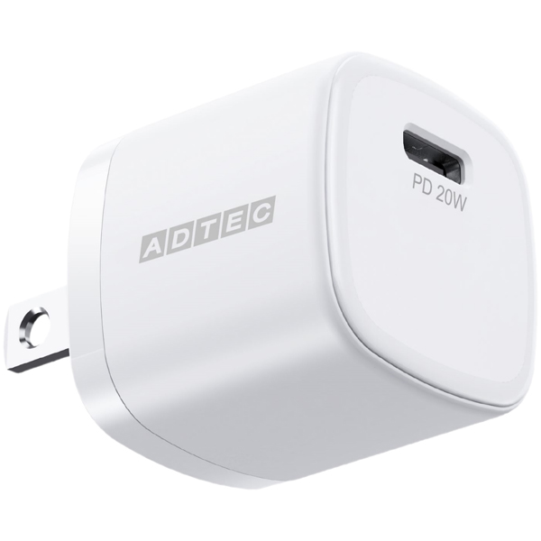 Power Delivery対応 AC充電器/20W/USB Type-C 1ポート/ホワイト