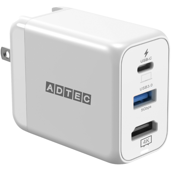 PD対応 4K出力 USB Hub AC充電器 34.5W White