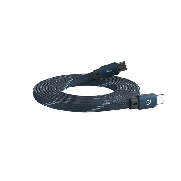 CASA MF100 USB-C to USB-C 60W 磁気フラット充電ケーブル ブルー