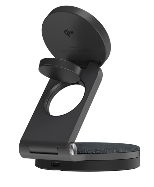 Mag 360 Qi2対応3-in-1折りたたみ式トラベル充電ステーション グレー