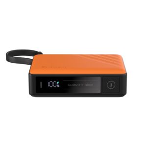 充電ケーブル内蔵、30W急速充電対応モバイルバッテリー (10000mAh) オレンジ