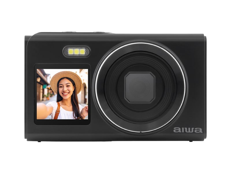コンパクトデジタルカメラ aiwa cam DCB-2 ブラック(1600万画素CMOSセンサー/電子手ブレ補正/AF/4倍デジタルズーム/自撮り撮影/軽量)