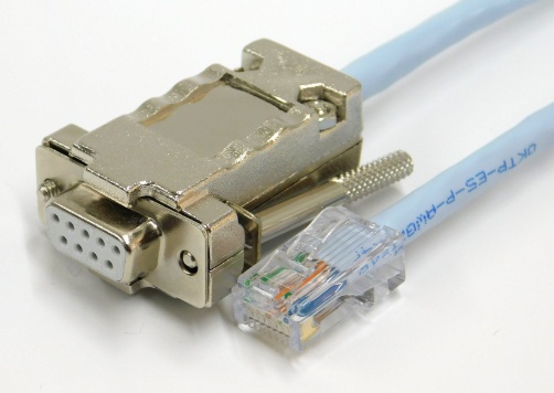 Ciscoコンソールケーブル(2m)&アダプタ Dsub9メス-RJ45メス DTE配線 A