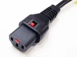 抜け防止 ロック電源ケーブル 5m 平型2P+アースピン-C13 Lock 定格：12A/125V PSE