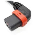 抜け防止 ロック電源ケーブル 2m 平型2P+アースピン-C13左出し ロック 定格：15A/125V PSE