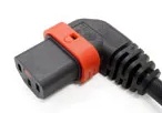 抜け防止 ロック電源ケーブル 2m 平型2P+アースピン-C13右出し ロック 定格：15A/125V PSE