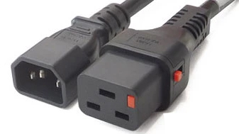 抜け防止 ロック電源ケーブル 3m C14/C19 Lock 定格：15A/250 PSE