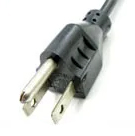 電源ケーブル 3極プラグ/3極ソケット PSE対応品 定格7A/125V 2m