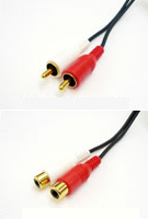RCAプラグ（赤・白）/RCAソケット（赤・白） 音声用ケーブル 15m