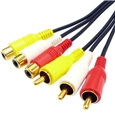 RCAプラグ（赤・白・黄）/RCAソケット（赤・白・黄） 音声・映像用ケーブル 1m