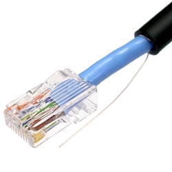 カテゴリ5e 屋外用ケーブル 単線 ストレート 黒 20m