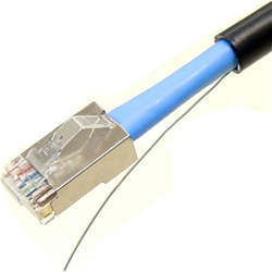 カテゴリ5e STP 屋外用ケーブル 単線 ストレート配線 黒 30m