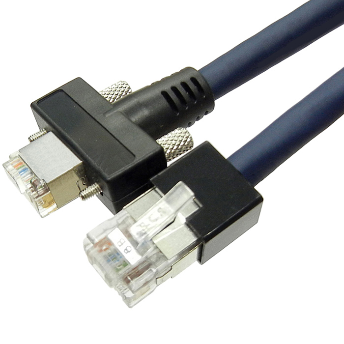 GigE Vision対応CAT5e LANロボットケーブル RJ45（片側スクリュー） 2重シールド 25m
