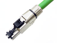カテゴリ6A 高温度産業用ケーブル S/FTP 単線 ストレート配線 緑 70m